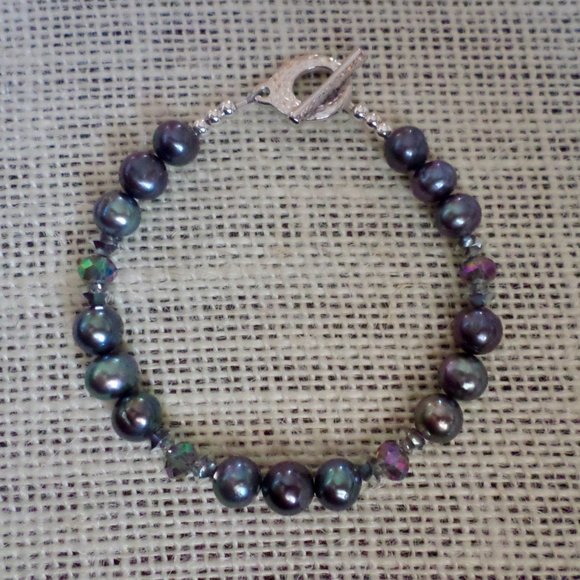 ***NEW*** Peacock Freshwater Pearl Bracelet - Picture 3 of 4